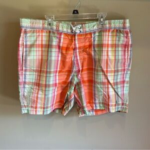 Vintage Polo Ralph Lauren Men's L Lined‎ Swim Shorts Pastel Plaid Preppy Resort